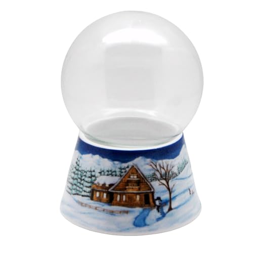 72070 Bastelset DIY Schneekugel Do it Yourself mit Glaskugel und Porzellansockel Winterlandschaft hell Spieluhr möglich – 100mm Durchmesser von SNOWGLOBE for you - DO IT YOURSELF