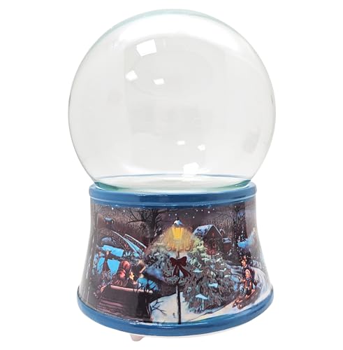 Bastelset DIY Schneekugel Do it Yourself mit Glaskugel und Kunststeinsockel Winterlandschaft Eisläufer | Spieluhr möglich | H: 140mm B: 100mm | 40123 von SNOWGLOBE for you - DO IT YOURSELF