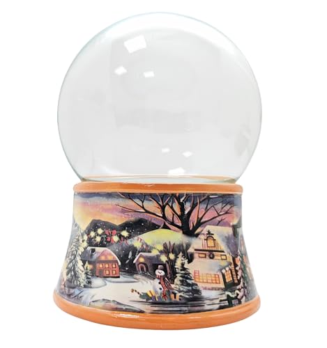 Bastelset DIY Schneekugel Do it Yourself mit Glaskugel und Kunststeinsockel Winterlandschaft Ocker | Spieluhr möglich | H: 140mm B: 100mm | 40124 von SNOWGLOBE for you - DO IT YOURSELF