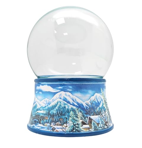 Bastelset DIY Schneekugel Do it Yourself mit Glaskugel und Kunststeinsockel Winterlandschaft hellblau | Spieluhr möglich | H: 140mm B: 100mm | 40128 von SNOWGLOBE for you - DO IT YOURSELF