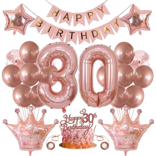 30. Geburtstag Dekorationen Frauen 30 Geburtstag Frauen Luftballons 30 Geburtstag Frau Deko 30. Geburtstag Frau Rosegold Tortendeko Geburtstagsdeko 30. Geburtstag Ballon 30 Jahr Frau Geburtstagsdeko von SNOWZAN