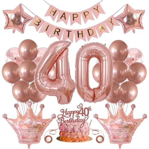 40. Geburtstag Dekorationen Frauen 40 Geburtstag Frauen Luftballons 40 Geburtstag Frau Deko 40. Geburtstag Frau Rosegold Tortendeko Geburtstagsdeko 40. Geburtstag Ballon 40 Jahr Frau Geburtstagsdeko von SNOWZAN