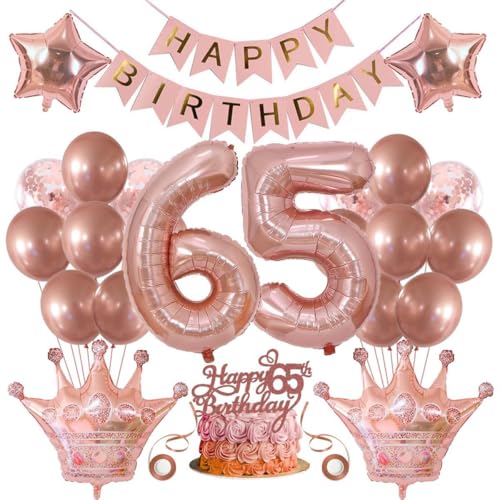 65. Geburtstag Dekorationen Frauen 65 Geburtstag Frauen Luftballons 65 Geburtstag Frau Deko 65. Geburtstag Frau Rosegold Tortendeko Geburtstagsdeko 65. Geburtstag Ballon 65 Jahr Frau Geburtstagsdeko von SNOWZAN