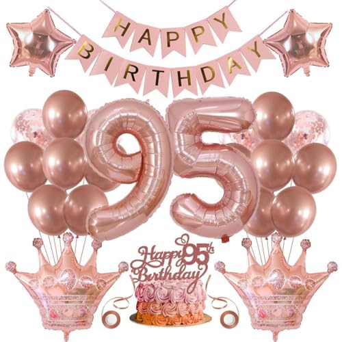 95. Geburtstag Dekorationen Frauen 95 Geburtstag Frauen Luftballons 95 Geburtstag Frau Deko 95. Geburtstag Frau Rosegold Tortendeko Geburtstagsdeko 95. Geburtstag Ballon 95 Jahr Frau Geburtstagsdeko von SNOWZAN