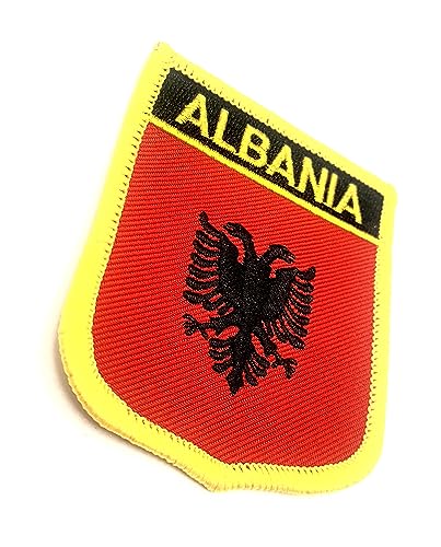 1 Stück Albanien Albanien Balkan-Flagge Europa Flagge Eisen auf bestickter Stoff Nähen auf Patch von SNS Components