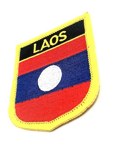 Aufnäher zum Aufbügeln, Motiv: Flagge Laos, Laos, Asien, bestickt, 1 Stück von SNS Components