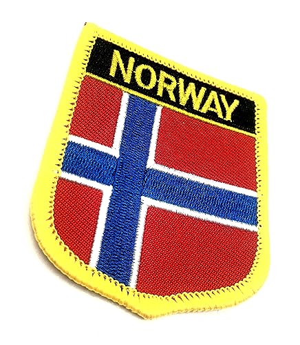 Aufnäher zum Aufbügeln, Motiv: Norwegische Skandinavische Flagge, bestickt, zum Aufnähen, 1 Stück von SNS Components