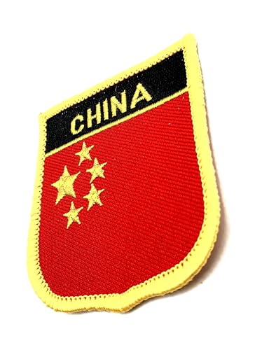 Aufnäher zum Aufbügeln, Motiv: chinesische Asien-Flagge, bestickt, 1 Stück von SNS Components