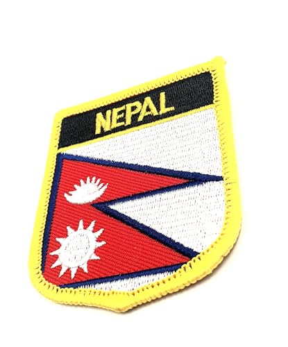 Nepal Nepal Nepalesische Asien Himalaya Flagge Bügelbild bestickt Stoff Nähen auf Patch 1 Stück von SNS Components