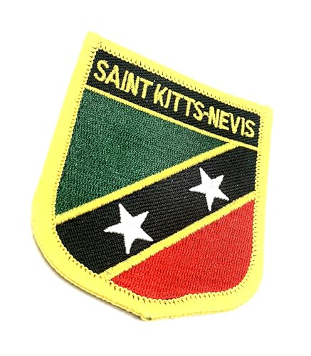 St. Kitts und Nevis Karibik-Flagge zum Aufbügeln, bestickter Stoff, 1 Stück von SNS Components