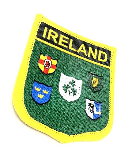 Vier Provences of Ireland Irish Harp Lenister Munster Ulster Connacht Shield Flag Iron On Embroidered Fabric Sew On Patch 1 Stück von SNS Components