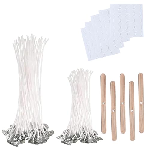 SNZ Kerzendocht Set, 100 Stück Kerzendochte für Kerzen (Zwei Längen10/15cm), Rauchfrei Kerzendocht, Kerzen Selber Machen Set, Dochte für Kerzen DIY von SNZ