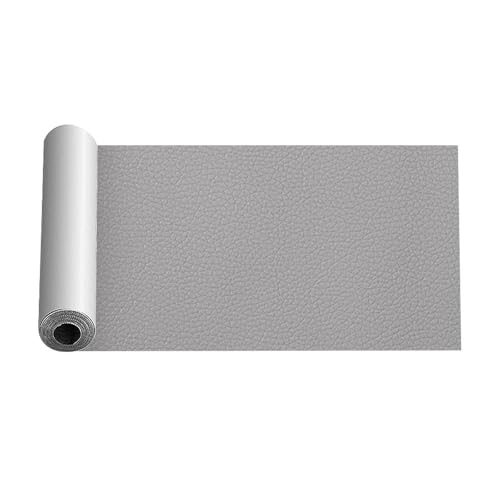 SNZ Kunstleder Flicken, 20 x 150cm Leder Patch Selbstklebend, Flicken Selbstklebend für Couch Autositz Sofa Möbel Leder Reparatur Jacken und Renovierung, Hellgrau von SNZ