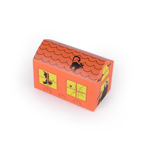 SOESFOUFU 10St Bonbonhalter mit Geistermuster halloween snacks halloween naschen Halloween-Leckerli-Boxen mit Halloween-Spinnennetzmuster Halloween-Süßigkeiten-Eimer Kürbiseimer Keks von SOESFOUFU