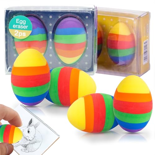 Radiergummi Ostern, Radiergummi Osterei Kinder, Bunt Weicher 2B Radierer Ostern Deko, Radiergummi Geschenk für Kinder Geburtstag Füllung Party Mitgebsel, Radiergummi Schule Gemälden (4pcs) von SOETDERT