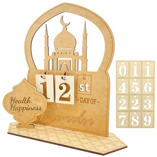 Ramadan Kalender, Ramadan Deko, Ramadan Countdown Kalender, Holz Ramadankalender Kinder, Eid Mubarak Adventskalender, DIY Ramadan Dekoration 30 Tage Countdown Kalender für Zuhause Ramadan Geschenke von SOETDERT