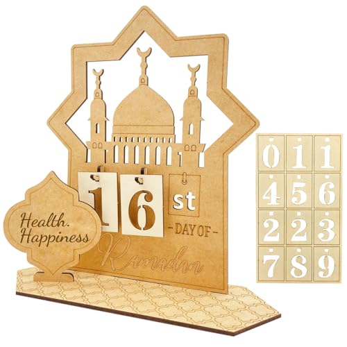 Ramadan Kalender, Ramadan Deko, Ramadan Countdown Kalender, Holz Ramadankalender Kinder, Eid Mubarak Adventskalender, DIY Ramadan Dekoration 30 Tage Countdown Kalender für Zuhause Ramadan Geschenke von SOETDERT