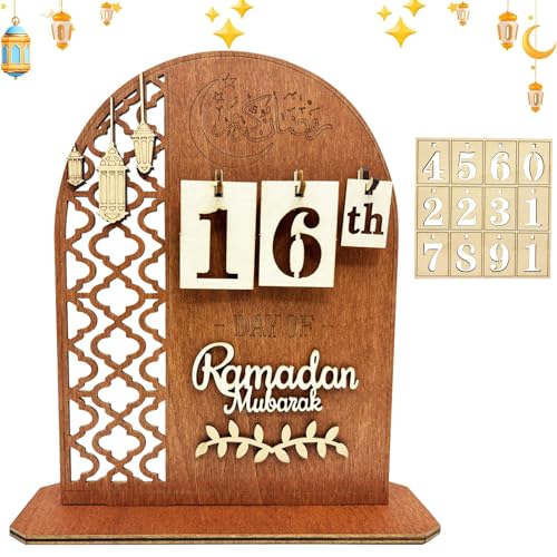 Ramadan Kalender, Ramadan Deko, Ramadan Countdown Kalender, Holz Ramadankalender Kinder, Eid Mubarak Adventskalender, DIY Ramadan Dekoration 30 Tage Countdown Kalender für Zuhause Ramadan Geschenke von SOETDERT