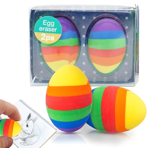 Radiergummi Ostern, Radiergummi Osterei Kinder, Bunt Weicher 2B Radierer Ostern Deko, Radiergummi Geschenk für Kinder Geburtstag Füllung Party Mitgebsel, Radiergummi Schule Gemälden (2pcs) von SOETDERT