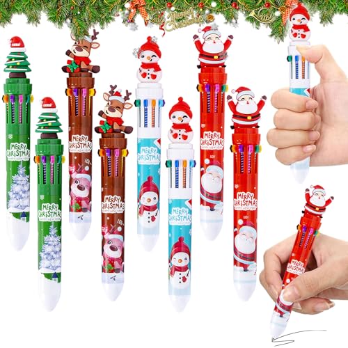 SOETDERT Weihnachten Kugelschreiber, Mehrfarbiger Kugelschreiber Set, Weihnachtskugelschreiber Kinder, Kugelschreiber Weihnachten Stift Geschenk für Schulbedarf Studenten Schreibwaren (C) von SOETDERT