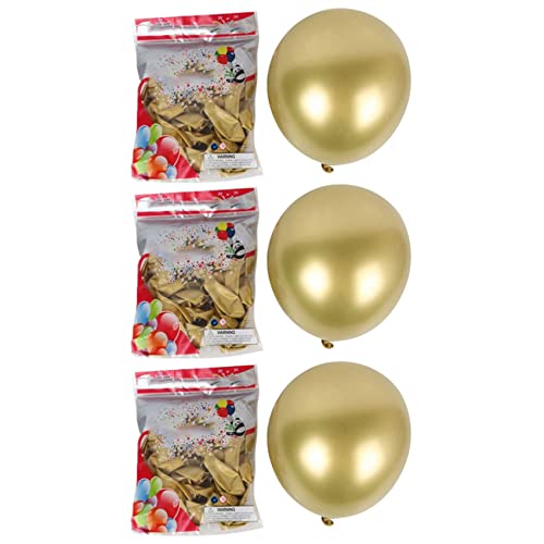 SOFORFREEM 150 Stück Latex-Luftballons aus Metall, 25,4 cm, glänzend, verchromt, dicke Luftballons für Partydekoration, goldfarben von SOFORFREEM