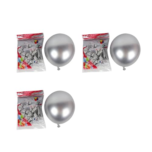 SOFORFREEM 150 metallische Latex-Luftballons, 25,4 cm, mit Perlen aus Metall, glänzend, verchromt, dicke Luftballons für Partydekoration, silberfarben von SOFORFREEM