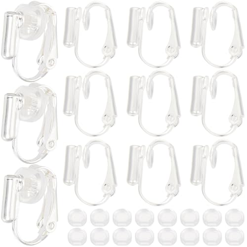 SOFPLATE 1 Box 24 Stück Silber Ohrring Konverter Clip Auf Ohrringe Konverter Messing Schmerzlose Nicht Durchstochen Ohrring Clips Mit Kunststoff Pads Clip Auf Ohrring Erkenntnisse Für Schmuck Herstell von SOFPLATE