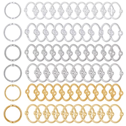 SOFPLATE 1 Box 240 Stück 6 Stile Runder Perlenrahmen Kreisförmiger Perlenrahmen Hohl Bunt Legierungsring Doppelloch Abstandshalter Lose Perlenverbinder Für Die Schmuckherstellung Charms Armbänder Schl von SOFPLATE