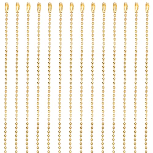 SOFPLATE 1 Box 30 Stück 61 cm Kugelkette Halskette Bulk Gold Kugel Perlen Ketten Metall Verstellbare Eisenkugel Perlen Kette mit Verbindungsverschluss für Schmuckherstellung Ketten Zubehör DIY von SOFPLATE