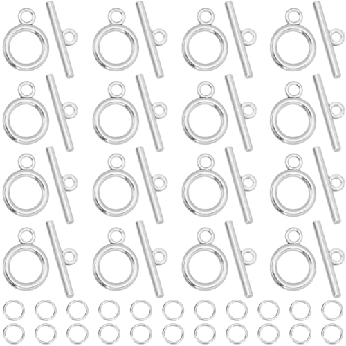 SOFPLATE 1 Box 60 Sets Armband Knebelverschlüsse Und Verschlüsse Knebelverschlüsse Für Schmuck Legierung Silber T Bat Verbindungsverschluss Mit Offenen Biegeringen Für Die Schmuckherstellung Halskett von SOFPLATE