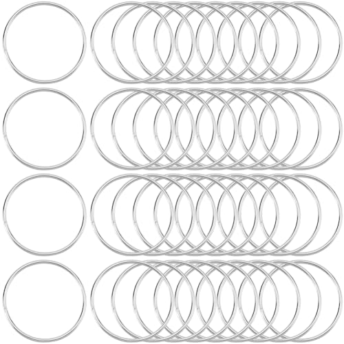 SOFPLATE 1 Box 60 Stück Mehrzweck O Ring Schlüsselanhänger Silberfarben 38mm Metallfeder O Ring Schnalle Runde Feder Schlüsselringe Zubehör Großpackung Für Hardware Taschen Hundehalsbänder Leinen Bas von SOFPLATE