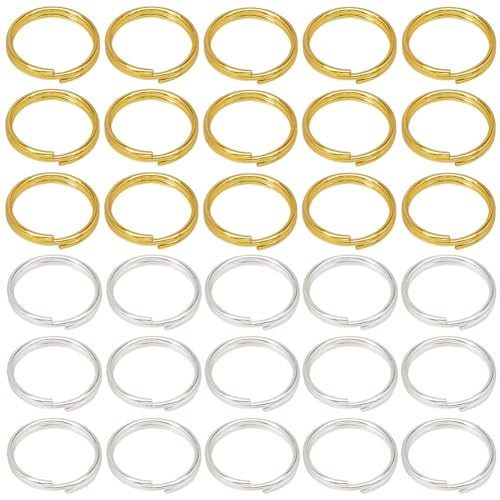 SOFPLATE 1 Box 600 Stück 10 mm Spaltringe Großpackung Spaltring Mit Doppelschlaufen Kleiner Messing Schlüsselring Gold Silber Metall Rundverbinder Für Schmuckherstellungszubehör DIY Halskette Armband von SOFPLATE