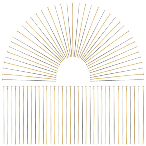 SOFPLATE 1 Box 600 Stück 50 mm Gerade Stecknadeln Großpackung Lange Schmucknadeln Flache Stecknadeln Messing Flache Kopfnadeln Gold Silber Ohrringzubehör Für Die Schmuckherstellung Zubehör Zubehör DIY von SOFPLATE