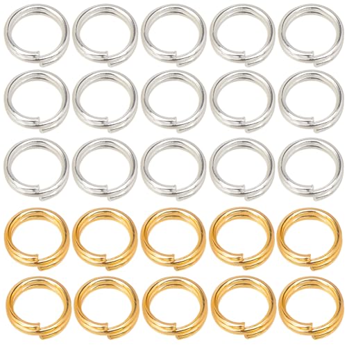 SOFPLATE 1 Box 600 Stück 6 mm Doppelschlaufe Spaltring Biegeringe Großpackung Gold Silber Kleine Metall Runde Messing Schlüsselanhängerringe Verbinder Für Schmuckherstellung Zubehör DIY Halskette Armb von SOFPLATE