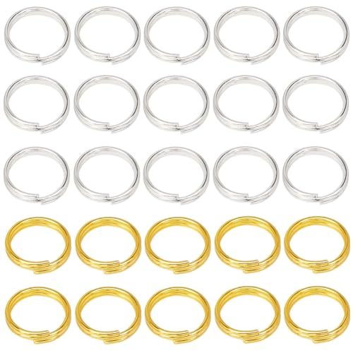 SOFPLATE 1 Box 600 Stück Kleine Geteilte Schlüsselringe 8 mm Schmuck Biegering Mit Doppelschlaufen Metall Runde Verbinder Messing Gold Silber Schlüsselanhänger Ringe Großpackung Für DIY Halsketten Arm von SOFPLATE