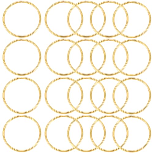 SOFPLATE 1 Box Mit 20 Metall O Ringen 45mm (1.8") goldene O Ring Schnallen Runde Mehrzweck Schlüsselringe Biegeringe Aus Eisen Schnalle In Großpackung Für Hardware Taschen Hundeleinen Bastelprojekte von SOFPLATE