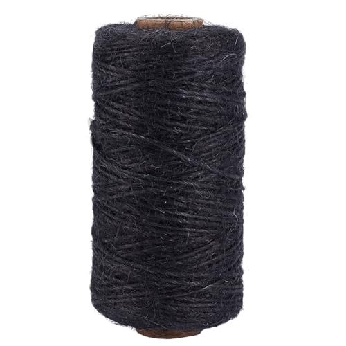 SOFPLATE 100 m/328 Fuß Schwarze Juteschnur 1mm Seil Makramee Natürliche Jute Dünn Handgefertigt Gartenverpackung Hanf Hängerolle Schnurfaden Für Gartenarbeit Zuhause Geschenkverpackung Basteln Dekor von SOFPLATE