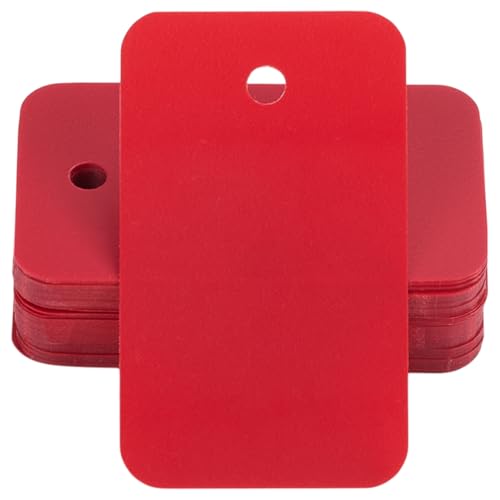 SOFPLATE 200 Stück Rote Versandanhänger Aus Kunststoff Blanko Wasserdicht Rechteckig 1.18 x 1.97{1} cm Mit Ösen Aus Feuerfestem Ziegelstein Zum Aufhängen Identifikationsanhänger Etiketten Zum Identifi von SOFPLATE