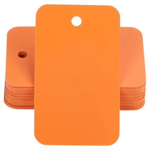 SOFPLATE 200 Stück Versandanhänger Aus Kunststoff wasserdichte Hängeanhänger Großpackung 3 x 5cm Dunkelorange Beschreibbarer Marker Hängeschild Blanko Aufbewahrungsanhänger Etiketten Für Schlüssel Ge von SOFPLATE