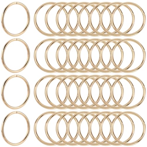 SOFPLATE 40 Stück Nicht Geschweißter Metall O Ring Makramee Metallringe 39mm Goldfarben Eisen Rund Strapazierfähig Zum Aufhängen Mehrzweck Verbindungsring Schnallenverbinder Für Makramee Handtaschen von SOFPLATE