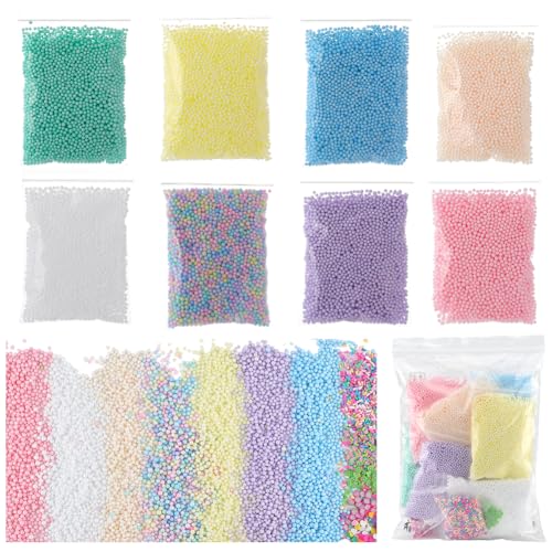 SOFPLATE 42g Kleine Schaumstoffperlen Großpackung Mini Schaumstoff Bastelbälle Bunt Verschiedene Kleine Polymer Ton Cabochons Perlen Selbstgemachtes Füllmaterial Für Kunsthandwerk DIY Hochzeit Feierta von SOFPLATE