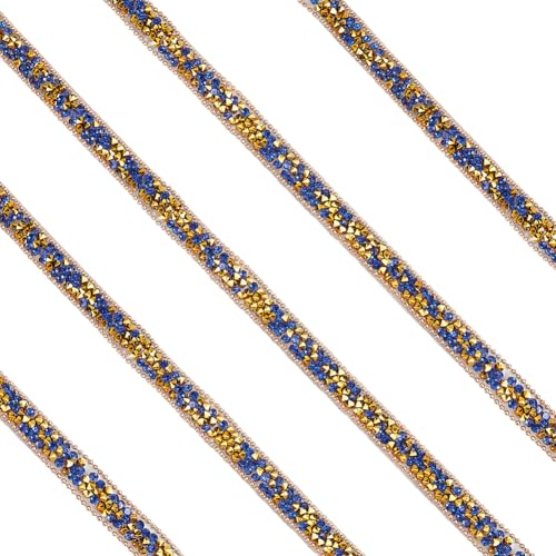 SOFPLATE 5 Yards Marineblaues Strassband Selbstklebende Strassstreifen Diamant Bling Kristallband Aufkleber Kunstharz Strassbänder Glitzerrolle Zum Dekorieren von DIY Bastelarbeiten Stoffen Schuhen Kl von SOFPLATE