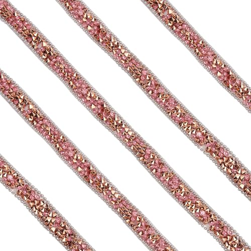 SOFPLATE 5 Yards Selbstklebendes Kristall Strass Diamantband Rotes Kristallband Strass Bänder Aufkleber Harz Strass Bänder Glitzernde Bling Bänder Rolle Für Heimwerker Basteln Stoffe Schuhe Kleidung von SOFPLATE