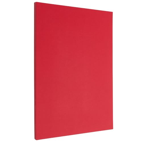 SOFPLATE 50 Blatt 8.3 x 11.7 Kartonpapier Rotes Druckerpapier Dick 65 lb Doppelseitiger Karton Visitenkartenpapier Für Zertifikate Einladungen Grußkarten Menüs Schule Büro Party Basteln von SOFPLATE