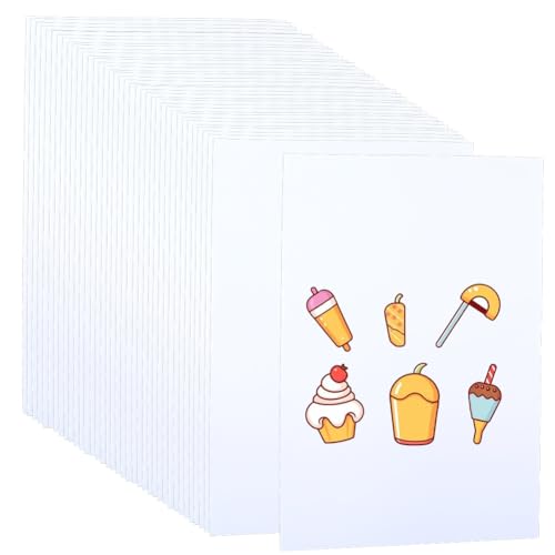 SOFPLATE 6 Stück Schrumpffolienblätter Weißes Schrumpfpapier Großpackung 11.7 x 8.3{1} cm Großes Rechteckiges Kunststoff Schleifpapier Duplex Druckpapierblätter Für Kunsthandwerk Schmuck Schlüsselanhä von SOFPLATE