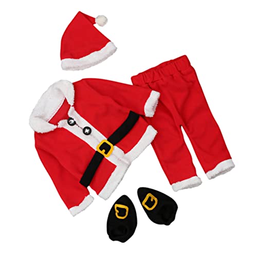 SOIMISS 1 Satz Weihnachtsmantel Winterkleidung kleidung weihnachtsdeko Outfits für neugeborene Jungen Babykostüme langärmlige Kleidung Nikolaus-Fleece-Anzug Plüschstoffe rot von SOIMISS