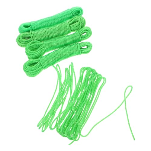 SOIMISS 1 Satz rutschfeste Wäscheleine Riemenscheibe Seil Rolle Weiches Baumwollseil Draht Netz Outdoor-wäscheleine Für Den Garten Fahnenstange Seil Haken Juteseil Pole Nylon Green 5 Stück von SOIMISS