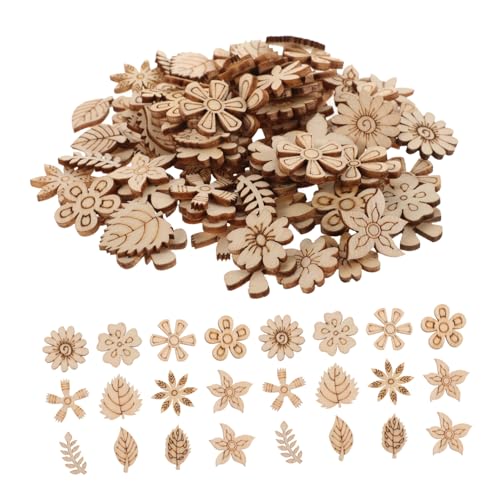 SOIMISS 100 Stück geburtstagsgeschenk holzplatten Holzbasteln Holzverzierungen Holzstücke Zweige Holzscheiben selber basteln Anhänger aus unvollendeten Holzausschnitten hölzern Beige von SOIMISS