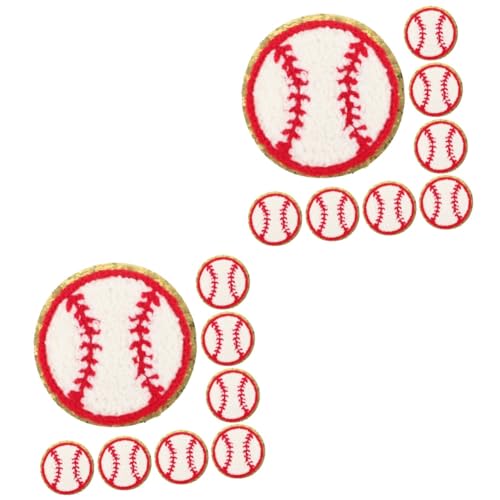 SOIMISS 2 Sätze Stoffaufnäher Mit Baseball-muster Kleine Fellflecken Zarte Hutflecken Kleine Baseball-patches Mantelflicken Baseball-aufnäher Für Den Haushalt Handtuchleine 15 Stück * 2 von SOIMISS