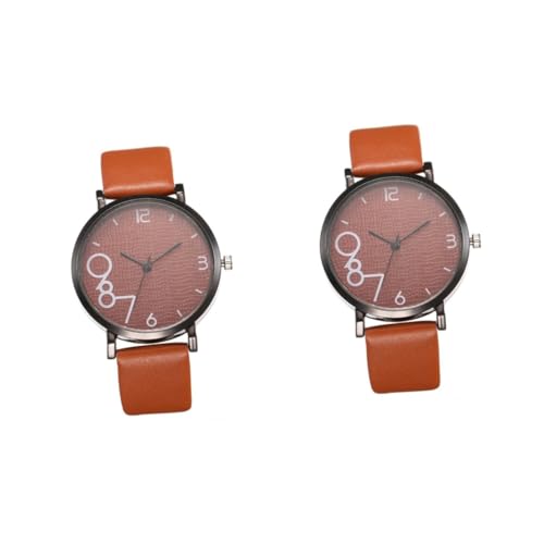 SOIMISS 2 Stk Damenuhr S Armbanduhren Damenarmbanduhr Modeuhren Für Damen Uhren Für Damen S Uhren Einfache Uhren Mechanische Autouhren Herren-sportuhr Betrachten Brown Edelstahl von SOIMISS